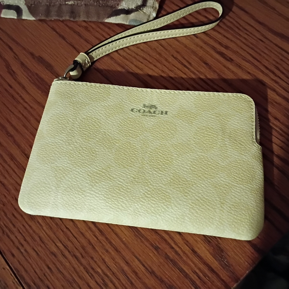 Coach Hay Yellow Wristlet